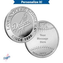 1 oz Engravable MLB Los Angeles Dodgers Silver Round (New w/ Gift Box)