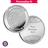 1 oz Engravable MLB Washington Nationals Silver Round (New w/ Gift Box)