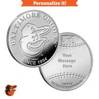 1 oz Engravable MLB Baltimore Orioles Silver Round (New w/ Gift Box)