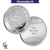 1 oz Engravable MLB Colorado Rockies Silver Round (New w/ Gift Box)