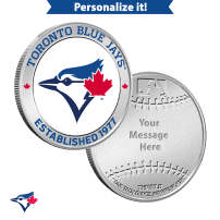 1 oz Colorized Engravable MLB Toronto Blue Jays Silver Round (New w/ Gift Box)