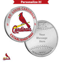 1 oz Colorized Engravable MLB St. Louis Cardinals Silver Round (New w/ Gift Box)