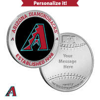 1 oz Colorized Engravable MLB Arizona Diamondbacks Silver Round (New w/ Gift Box)