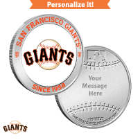 1 oz Colorized Engravable MLB San Francisco Giants Silver Round (New w/ Gift Box)