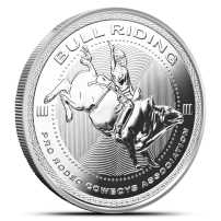 1 oz Reverse Proof Texas Mint PRCA Bull Riding Silver Round (Capsule + Box)