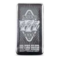7.77 oz Colorized Scottsdale Mint Lucky Sevens Silver Bar (New)