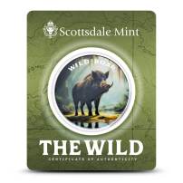 1 oz Scottsdale Colorized Silver The Wild Boar Round (Certi-Lock)