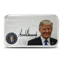 10 oz Colorized Donald J Trump Big Beautiful Silver Bar (New)