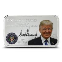 1 oz Colorized Donald J Trump Presidential Silver Bar (New)