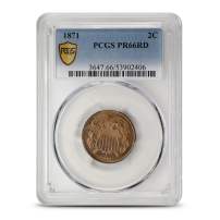 1871 Proof Two Cent PCGS PR66 RD l JM Bullion™