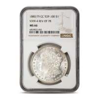1880/79-CC Morgan Silver Dollar Coin NGC MS66 VAM-4 (Reverse of 1878)