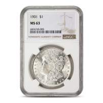 1901 Morgan Silver Dollar Coin NGC MS63
