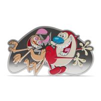 2025 1 oz Proof Colorized Niue Silver NickToons Ren and Stimpy Butt Bump Coin (Box + CoA)