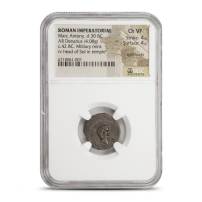 Roman Imperatorial Marc Antony, d.30 BC AR Legionary Denarius NGC Ch VF