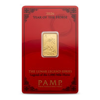 2026 5 Gram PAMP Suisse Lunar Legend Mile Horse Gold Bar (New w/ Assay)