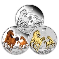2026 Australian Silver Lunar Horse Trio Coin Set (Box + CoA)