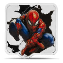 2025 2 oz Proof Colorized Niue Silver Marvel Spider Man Smash Coin (Box + CoA)