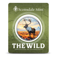 1 oz Scottsdale Colorized Silver The Wild Caribou Round (Certi-Lock)