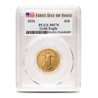 2026 1/4 oz American Gold Eagle Coin PCGS MS70 FDOI