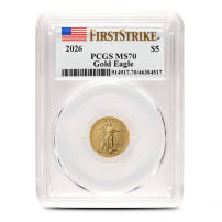 2026 1/10 oz American Gold Eagle Coin PCGS MS70 FS