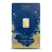 1/2 Gram PAMP Suisse Zodiac Capricorn Gold Bar (New w/ Assay)