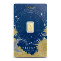 1/2 Gram PAMP Suisse Zodiac Libra Gold Bar (New w/ Assay)