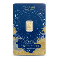 1/2 Gram PAMP Suisse Zodiac Sagittarius Gold Bar (New w/ Assay)