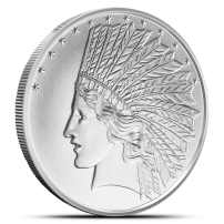 1 oz SilverTowne Indian Replica Silver Round (New)