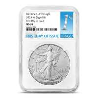 2025-W 1 oz Burnished American Silver Eagle Coin NGC MS70 FDOI