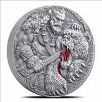 2025 2 oz Colorized Antique Cameroon Silver The Way to Valhalla Bjorn Ironside Coin (Box + CoA)