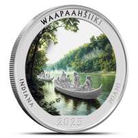 2025 1 oz Colorized Native America the Beautiful Indiana Silver Coin (Box + CoA)