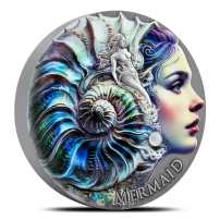 2025 2 oz Antique Cameroon Silver Mermaid Coin (Box + CoA, High Relief)