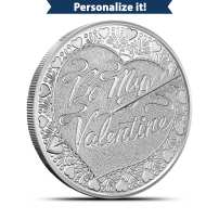 1 oz Engravable Silvertowne Be My Valentine Heart Silver Round (New)