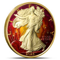 2025 1 oz Colorized American Silver Eagle Diwali Coin (Capsule + Sleeve)