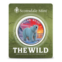 1 oz Scottsdale Colorized Silver The Wild Polar Bear Round (Certi-Lock)