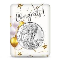 2026 1 oz American Silver Eagle Coin (BU, Congratulations Card)