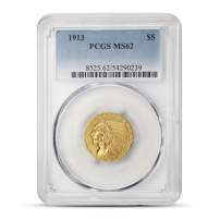 1913 Pre-33 $5 Indian Gold Half Eagle Coin PCGS MS62