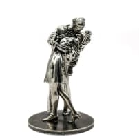 6 oz Antique Finish The Kiss Silver Statue (New, Box + CoA)