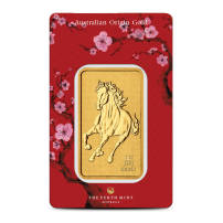 1 oz Perth Mint Lunar Year of the Horse Gold Bar (New)