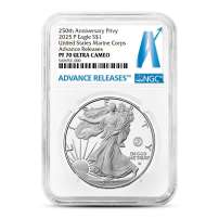 2025-P 1 oz Proof Marine Corps Privy American Silver Eagle Coin NGC PF70 UCAM Advanced Release