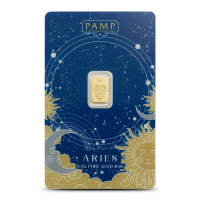 1/2 Gram PAMP Suisse Zodiac Aries Gold Bar (New w/ Assay)
