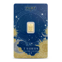 1/2 Gram PAMP Suisse Zodiac Taurus Gold Bar (New w/ Assay)