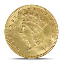 Pre-33 $1 Indian Princess Gold Coin (Type 3, BU, Random Year)