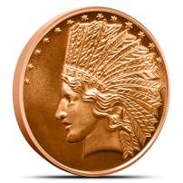 1 oz SilverTowne Indian Replica Copper Round (New)