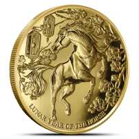2026 1 oz Pitcairn Islands Gold Lunar Year of the Horse Coin (BU)