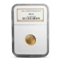 1926 $2.50 Sesquicentennial Gold Coin NGC MS62