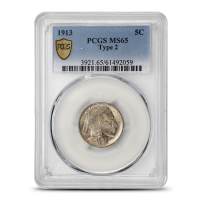 1913 Buffalo Nickel PCGS MS65 (Type 2)