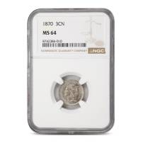 1870 Liberty Head 3 Cent Nickel NGC MS64