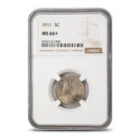 1911 Liberty Head Nickel NGC MS66+ (Type 2, With Cents)