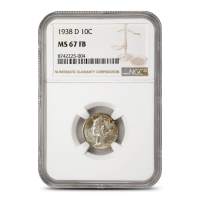 1938-D Mercury Dime NGC MS67 FB